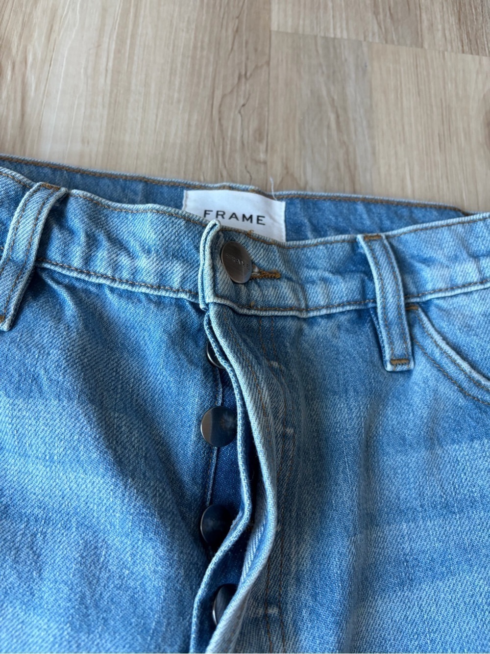 Frame High Rise Boyfriend Distressed Jeans - Picture 5 of 9